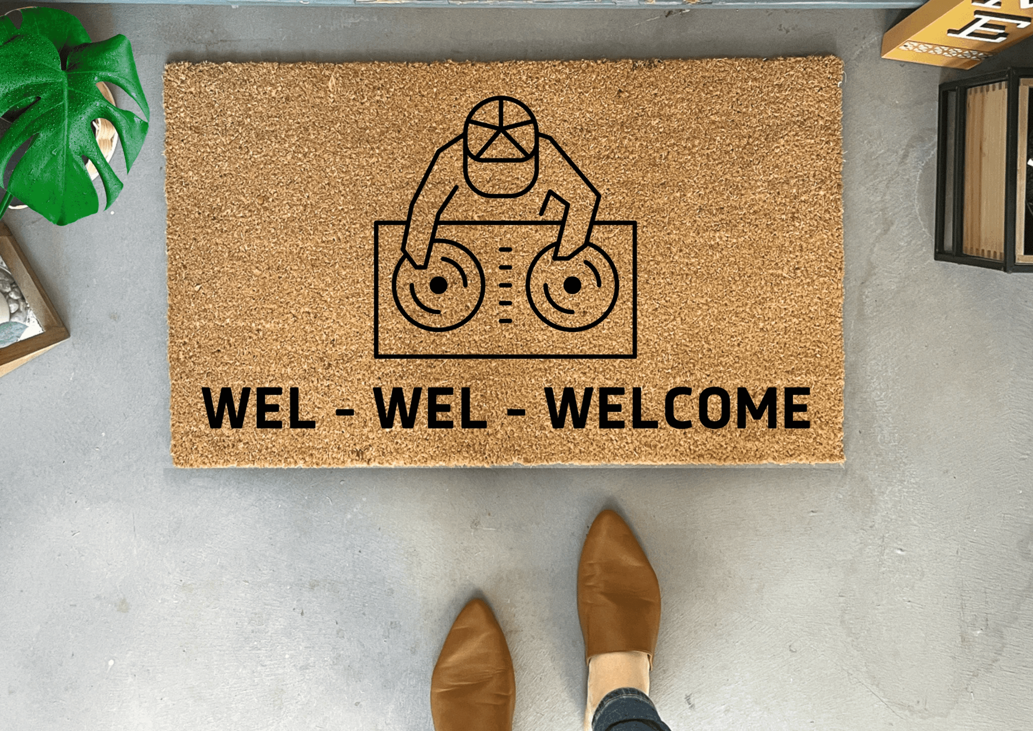 Funny DJ Doormat by Nickel Designs Custom Doormats