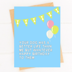 Funny Dog Birthday Party Card for Pet Party Dog Parent Card by Five Dot Post