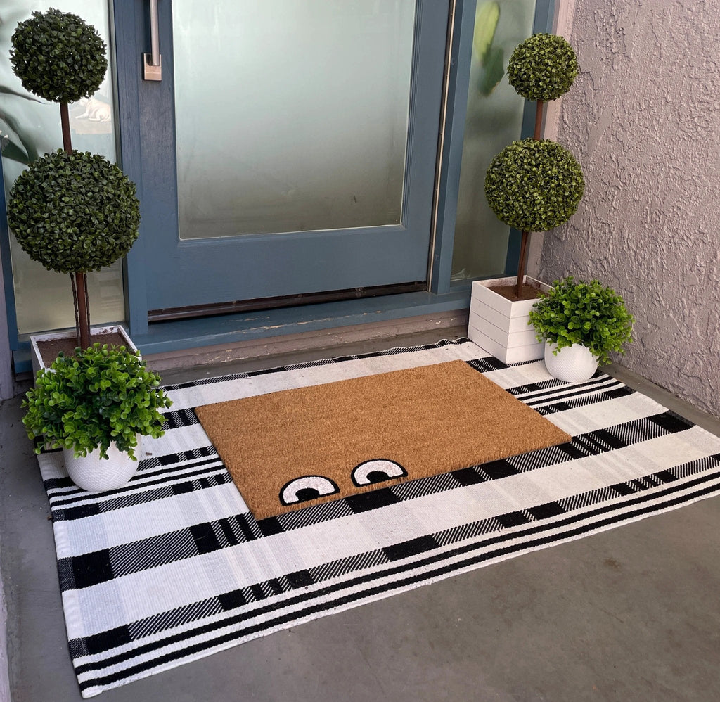 Funny Eyes Doormat by Nickel Designs Custom Doormats