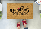 Funny Grandparents Doormat - Grandkids Spoiled Here by Nickel Designs Custom Doormats