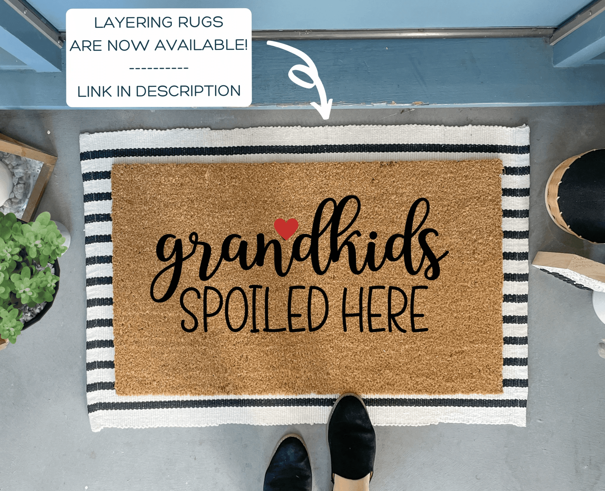 Funny Grandparents Doormat - Grandkids Spoiled Here by Nickel Designs Custom Doormats