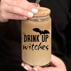 Funny Witch Halloween Glass Iced Coffee Cup Drinkware La Vie Bien Funny Witch Halloween Glass Iced Coffee Cup