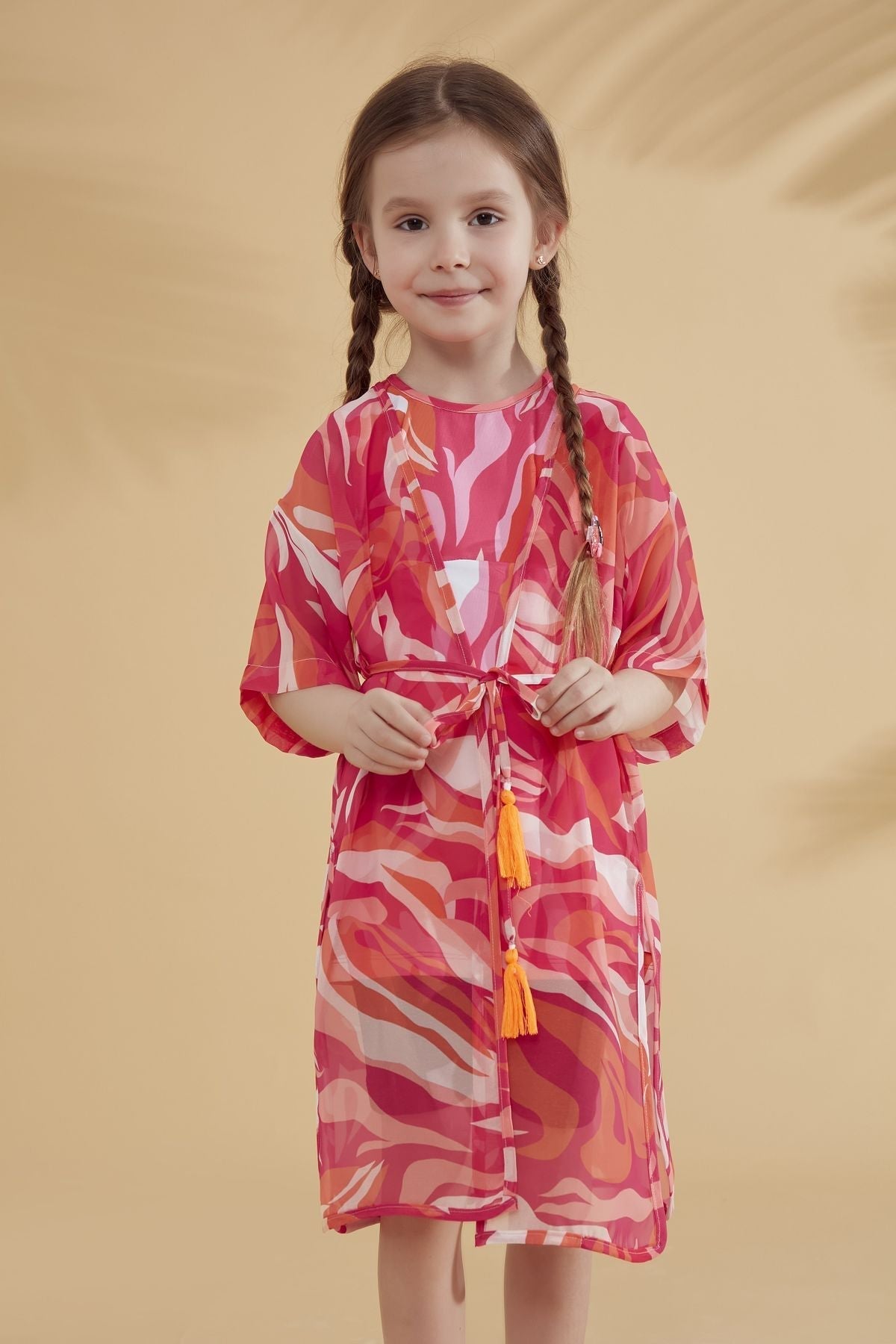 Fushya Kids Pareo Kimono P2335 Kız Çocuk Mayo La Vie Bien Fushya Kids Pareo Kimono P2335