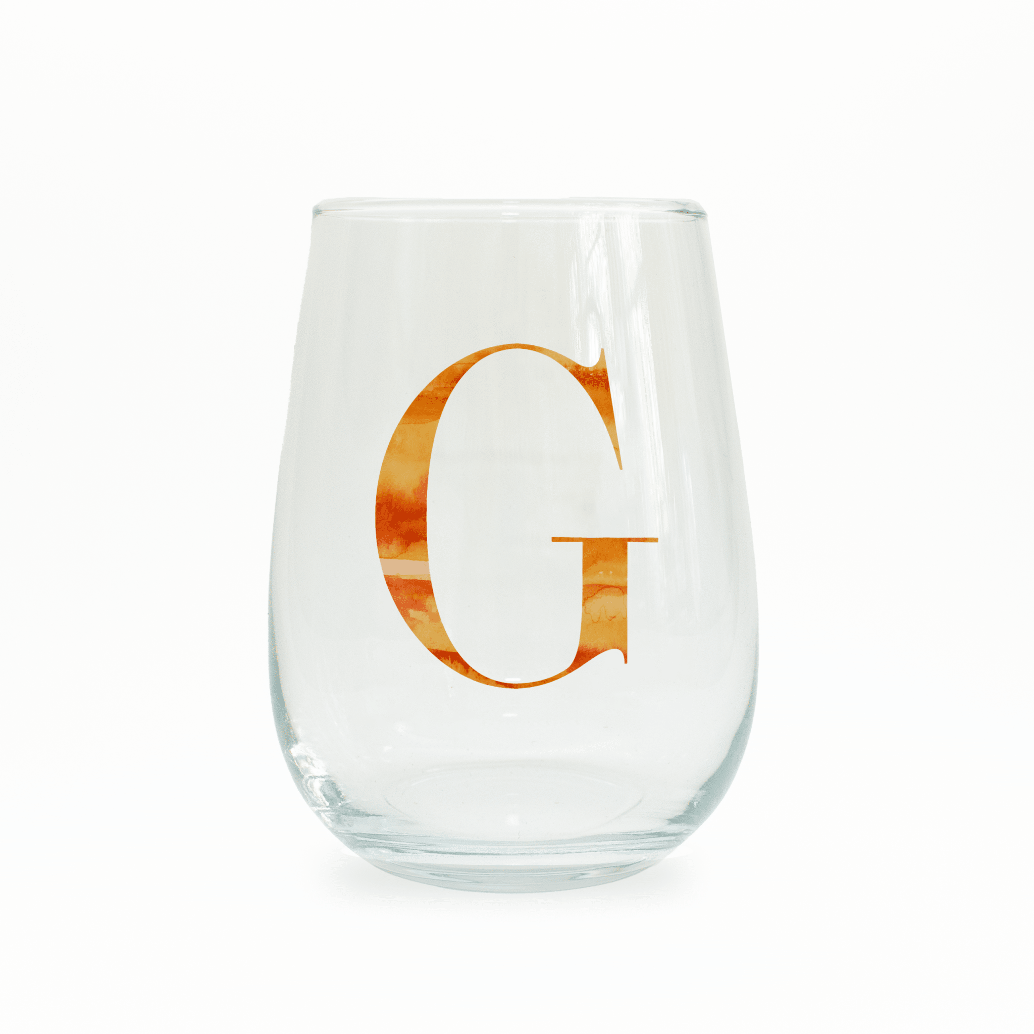 G Monogram Stemless Wine Glass Wine Glass La Vie Bien G Monogram Stemless Wine Glass
