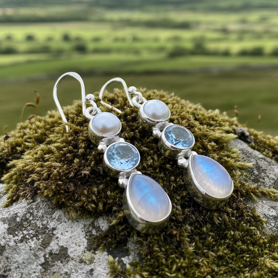 Ava Moonstone Earrings for Women
