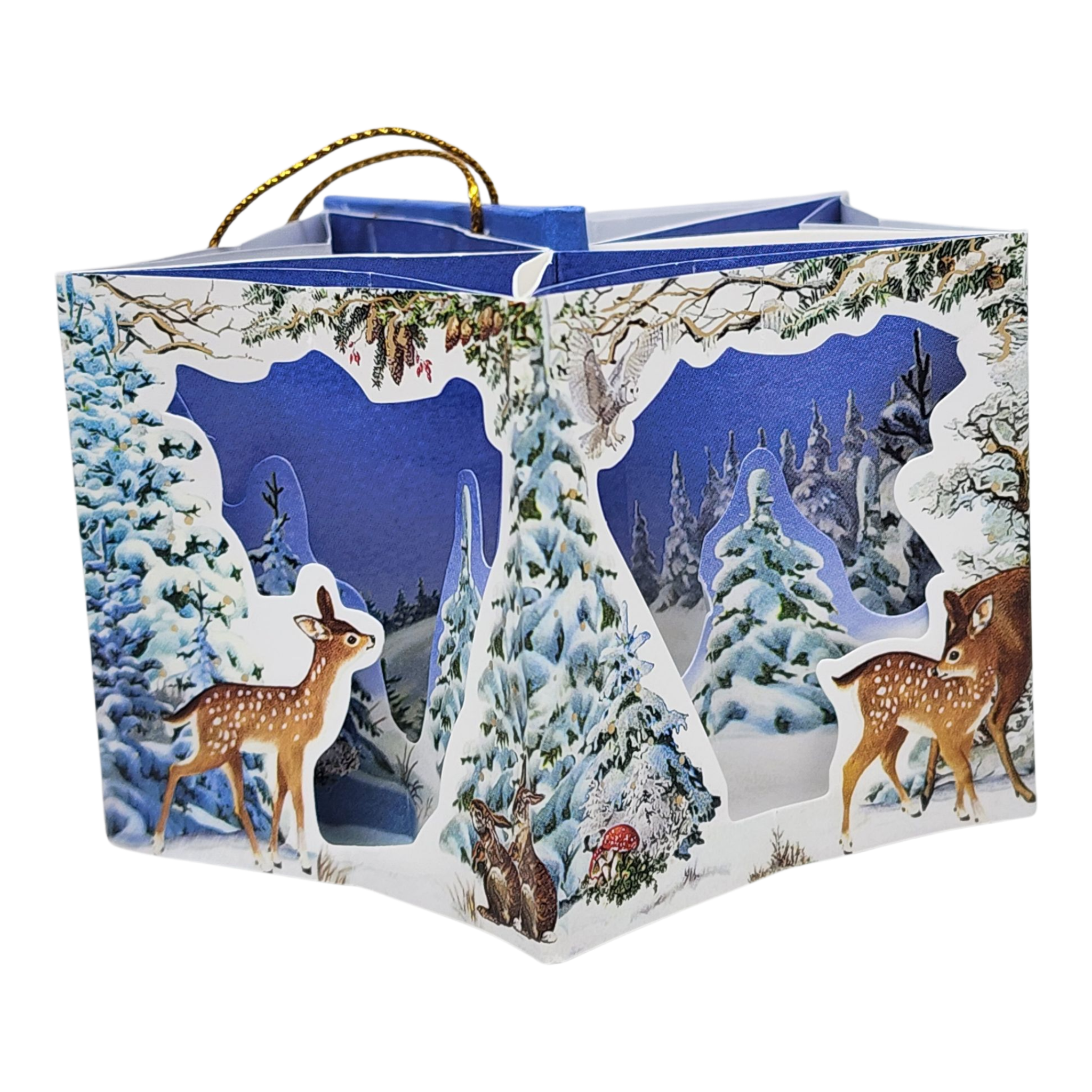 Popup Mini Book German Ornament - Frohes Fest Nature