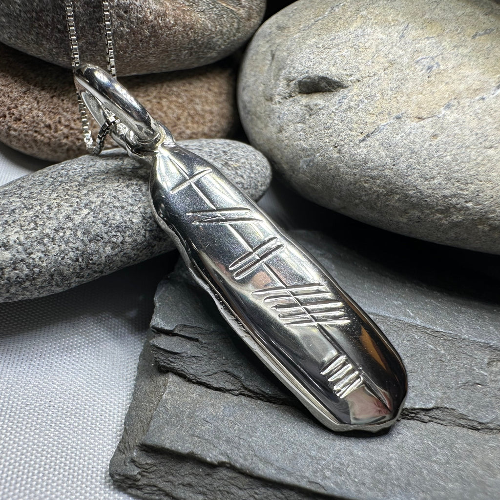 Gaelic Brave Ogham Necklace - Made in Ireland Pendant La Vie Bien Gaelic Brave Ogham Necklace - Made in Ireland
