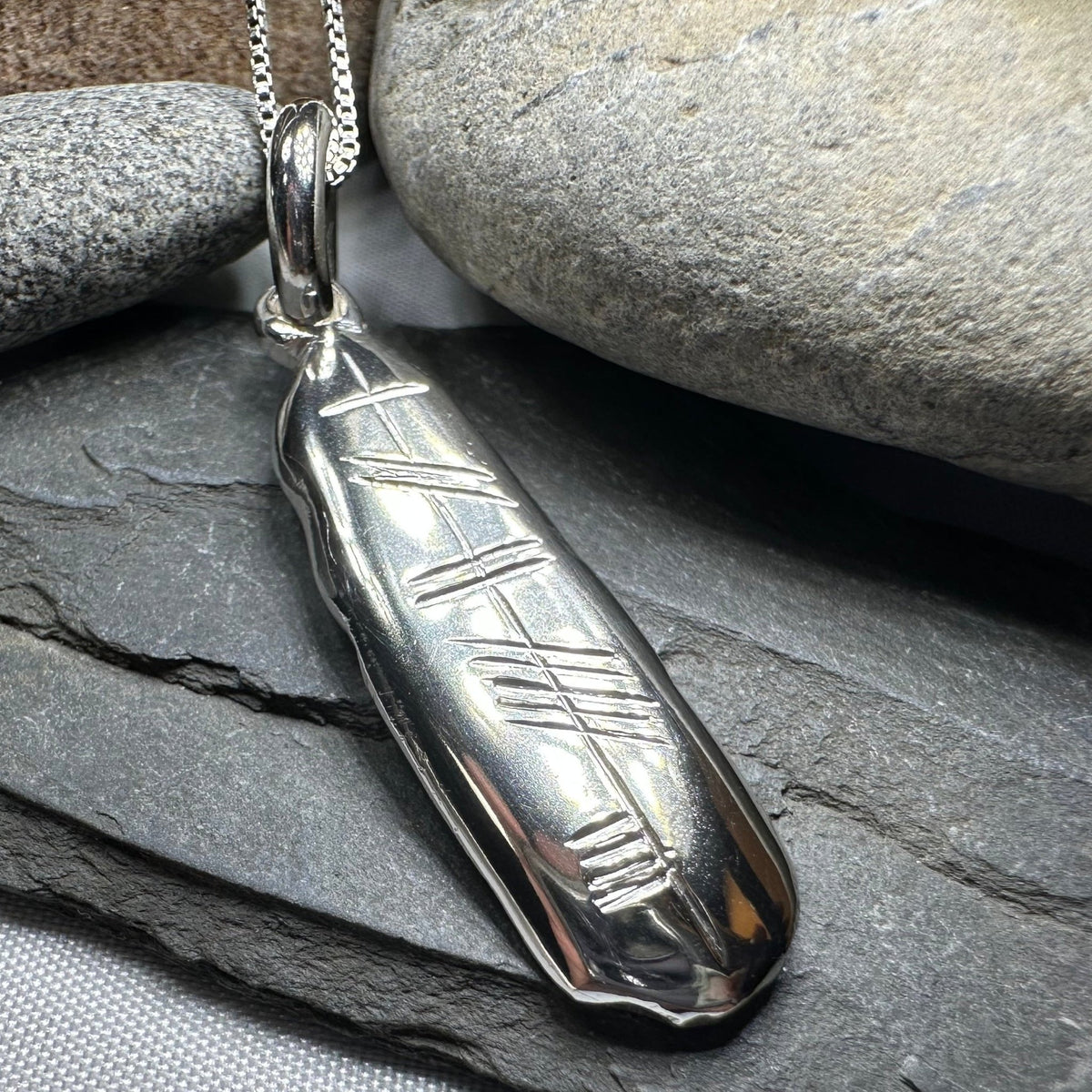 Gaelic Brave Ogham Necklace - Made in Ireland Pendant La Vie Bien Gaelic Brave Ogham Necklace - Made in Ireland
