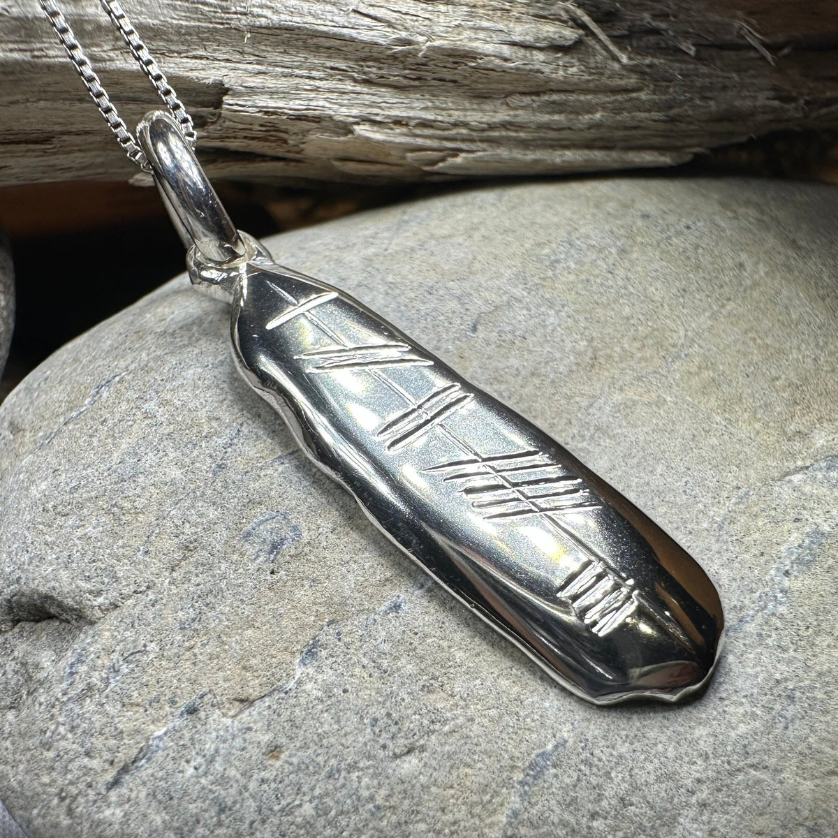 Gaelic Brave Ogham Necklace - Made in Ireland Pendant La Vie Bien Gaelic Brave Ogham Necklace - Made in Ireland