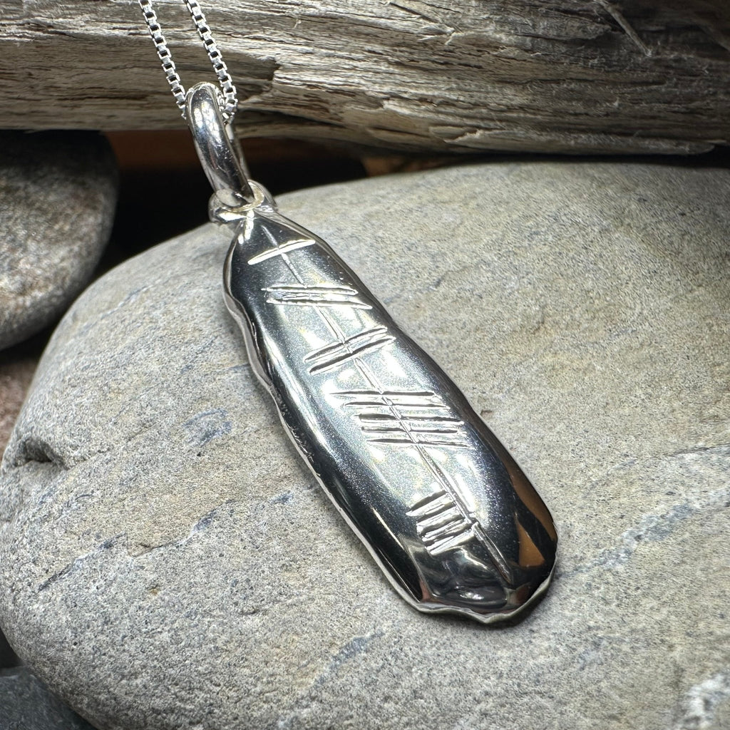 Gaelic Brave Ogham Necklace - Made in Ireland Pendant La Vie Bien Gaelic Brave Ogham Necklace - Made in Ireland