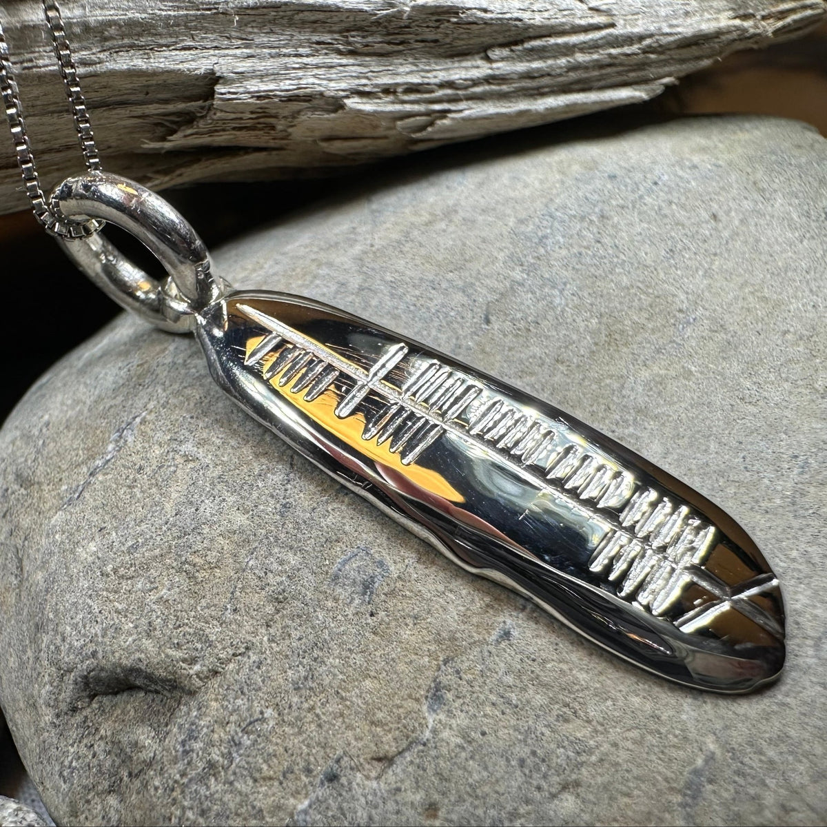 Gaelic Courage Ogham Necklace - Made in Ireland Pendant La Vie Bien Gaelic Courage Ogham Necklace - Made in Ireland