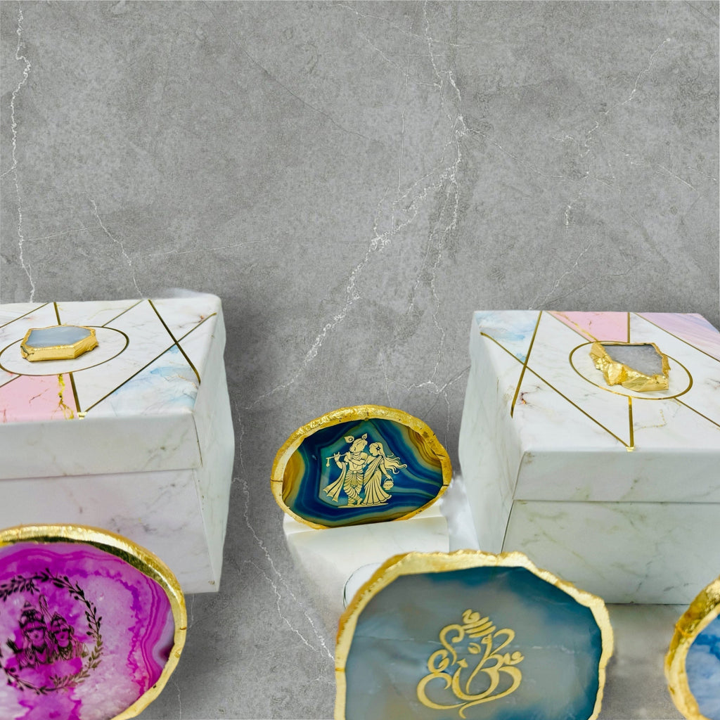 Ganesh Ji Agate with Marble T Light Holder - Ganpati Gift/ Ganesha Puja Gift La Vie Bien Ganesh Ji Agate with Marble T Light Holder - Ganpati Gift/ Ganesha Puja Gift