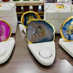 Ganesh Ji Agate with Marble T Light Holder - Ganpati Gift/ Ganesha Puja Gift La Vie Bien Ganesh Ji Agate with Marble T Light Holder - Ganpati Gift/ Ganesha Puja Gift