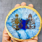 Ganesh & Laxmi Ji Agate with Marble T Light Holder - Ganpati Gift/ Ganesha Puja Gift/Diwali Gift La Vie Bien Ganesh & Laxmi Ji Agate with Marble T Light Holder - Ganpati Gift/ Ganesha Puja Gift/Diwali Gift