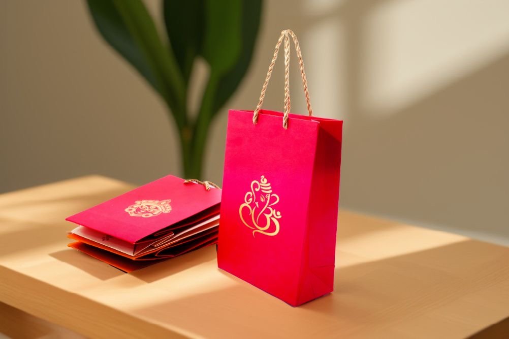 Ganesha / Ganpati Printed Paper Bag, Set of 10 Favors & Return Gifts La Vie Bien Ganesha / Ganpati Printed Paper Bag, Set of 10