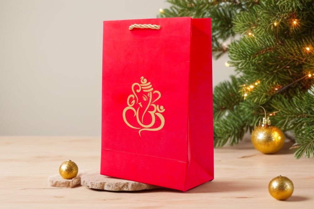 Ganesha / Ganpati Printed Paper Bag, Set of 10 Favors & Return Gifts La Vie Bien Ganesha / Ganpati Printed Paper Bag, Set of 10
