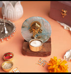 Ganesha on Agate T-light Holder in Suede Gift Box - Premium Gift for Housewarming/ Hostess Gift La Vie Bien Ganesha on Agate T-light Holder in Suede Gift Box - Premium Gift for Housewarming/ Hostess Gift