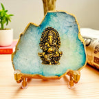 Ganesha on Agate with Stand & Suede Gift Box - Premium Gift for Any Occasion La Vie Bien Ganesha on Agate with Stand & Suede Gift Box - Premium Gift for Any Occasion