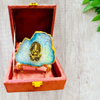 Ganesha on Agate with Stand & Suede Gift Box - Premium Gift for Any Occasion La Vie Bien Ganesha on Agate with Stand & Suede Gift Box - Premium Gift for Any Occasion
