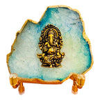 Ganesha on Agate with Stand & Suede Gift Box - Premium Gift for Any Occasion La Vie Bien Ganesha on Agate with Stand & Suede Gift Box - Premium Gift for Any Occasion