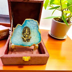 Ganesha on Agate with Stand & Suede Gift Box - Premium Gift for Any Occasion La Vie Bien Ganesha on Agate with Stand & Suede Gift Box - Premium Gift for Any Occasion