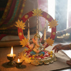 Ganpati Singhasan with Backdrop - Reusable Decoration for Ganesha Chaturthi/Ganpati Festival La Vie Bien Ganpati Singhasan with Backdrop - Reusable Decoration for Ganesha Chaturthi/Ganpati Festival