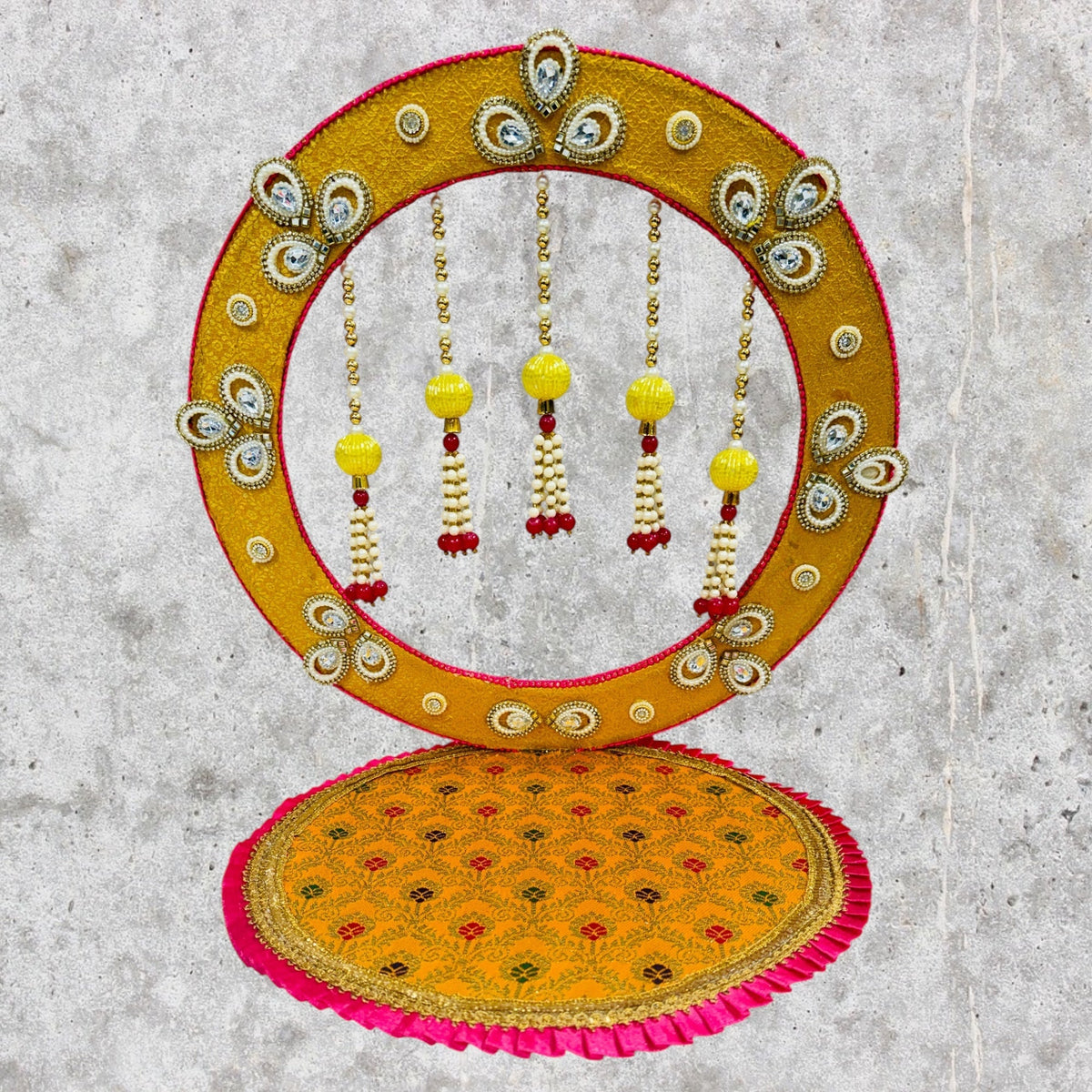 Ganpati Singhasan with Backdrop - Reusable Decoration for Ganesha Chaturthi/Ganpati Festival La Vie Bien Ganpati Singhasan with Backdrop - Reusable Decoration for Ganesha Chaturthi/Ganpati Festival