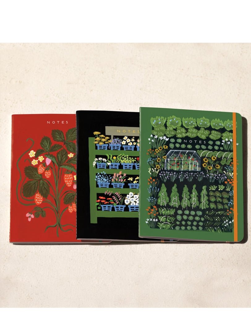 Garden Greenhouse Sewn Trio Notebook Set