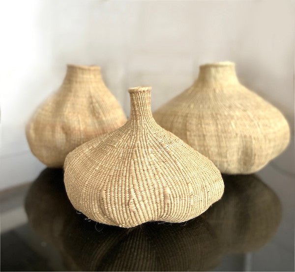 Garlic Tonga Sculptural Basket - Large La Vie Bien Garlic Tonga Sculptural Basket - Large