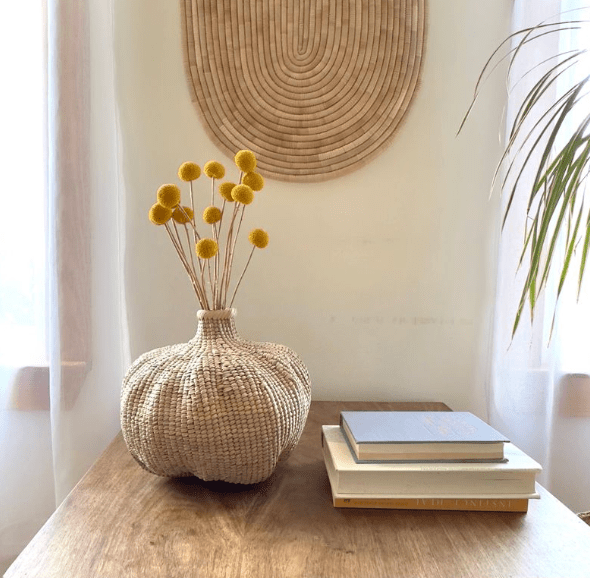 Garlic Tonga Sculptural Basket - Small La Vie Bien Garlic Tonga Sculptural Basket - Small