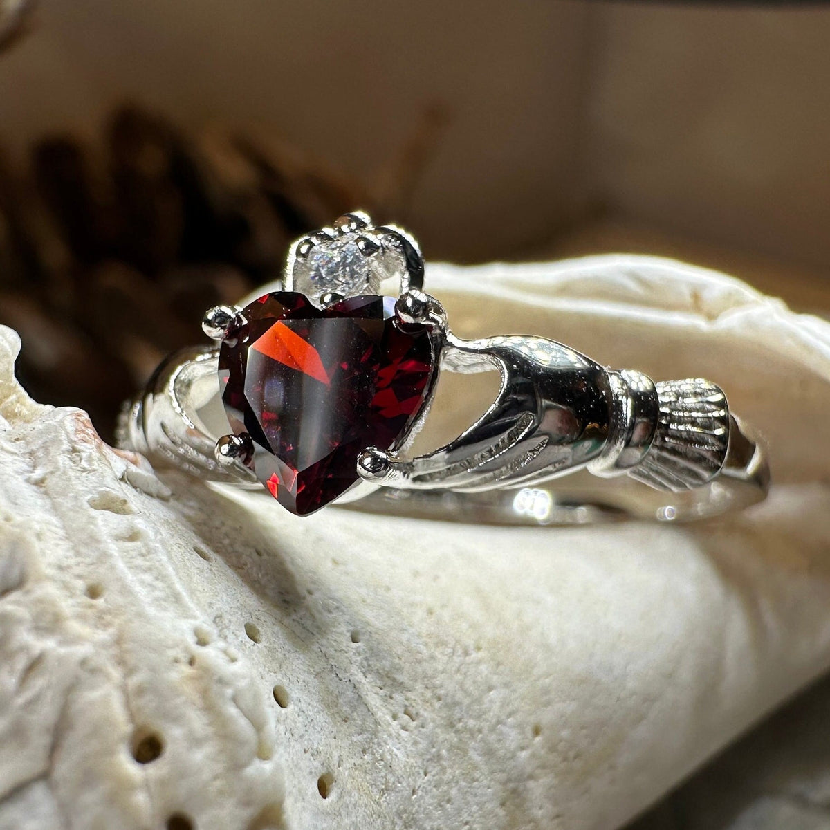 Garnet Claddagh Ring Ring La Vie Bien Garnet Claddagh Ring
