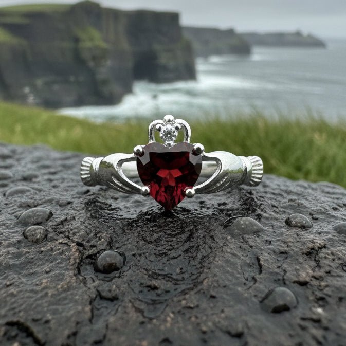 Garnet Claddagh Ring Ring La Vie Bien Garnet Claddagh Ring