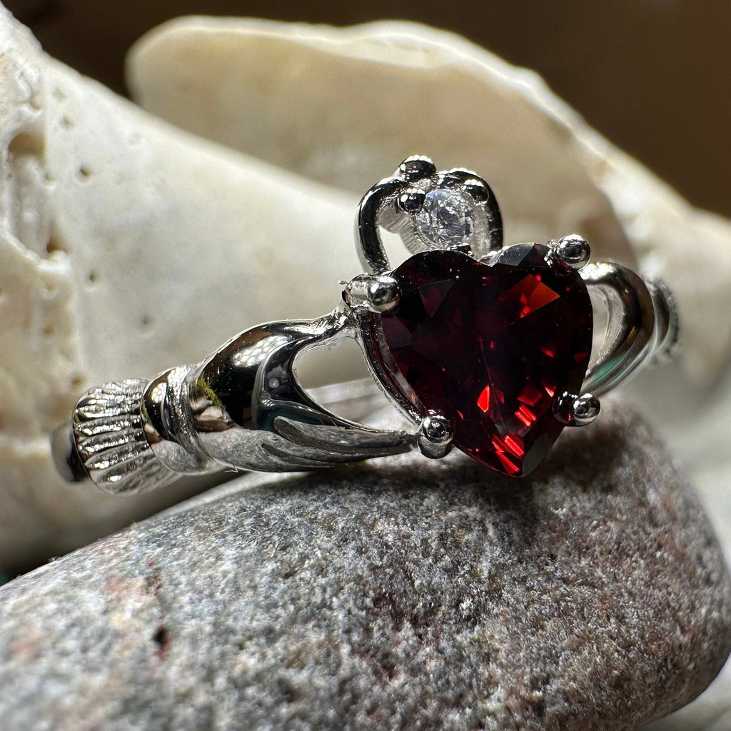 Garnet Claddagh Ring Ring La Vie Bien Garnet Claddagh Ring