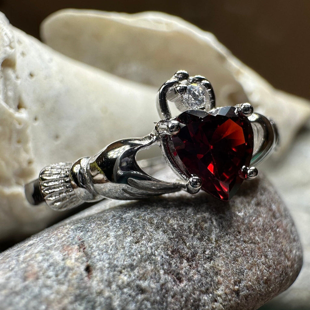Garnet Claddagh Ring Ring La Vie Bien Garnet Claddagh Ring