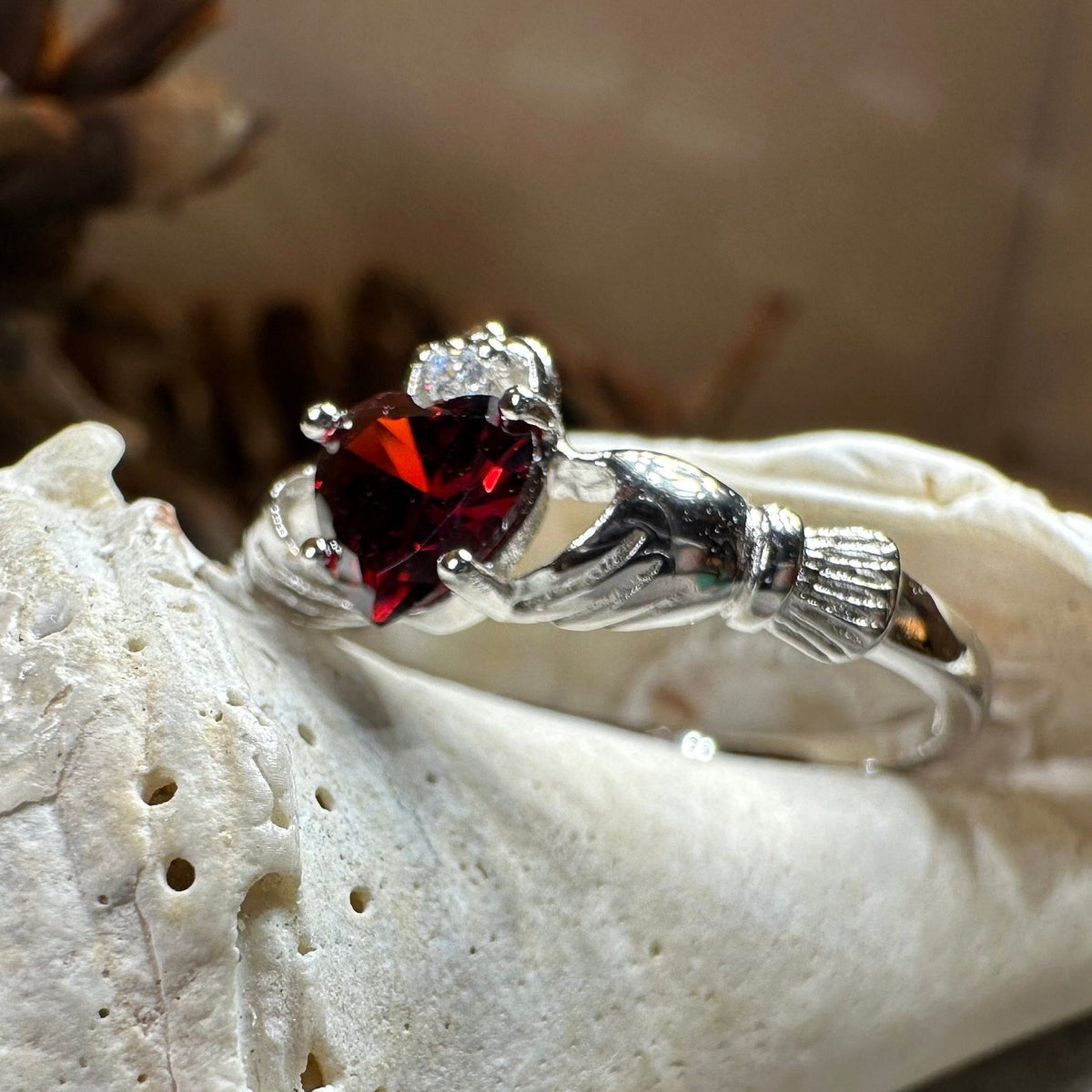 Garnet Claddagh Ring Ring La Vie Bien Garnet Claddagh Ring