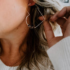 Garnet Heart Threader Earrings by Derive Jewelry