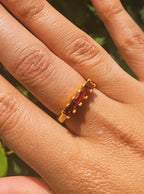 Garnet Squares Gemstone Ring by Ash & Rose