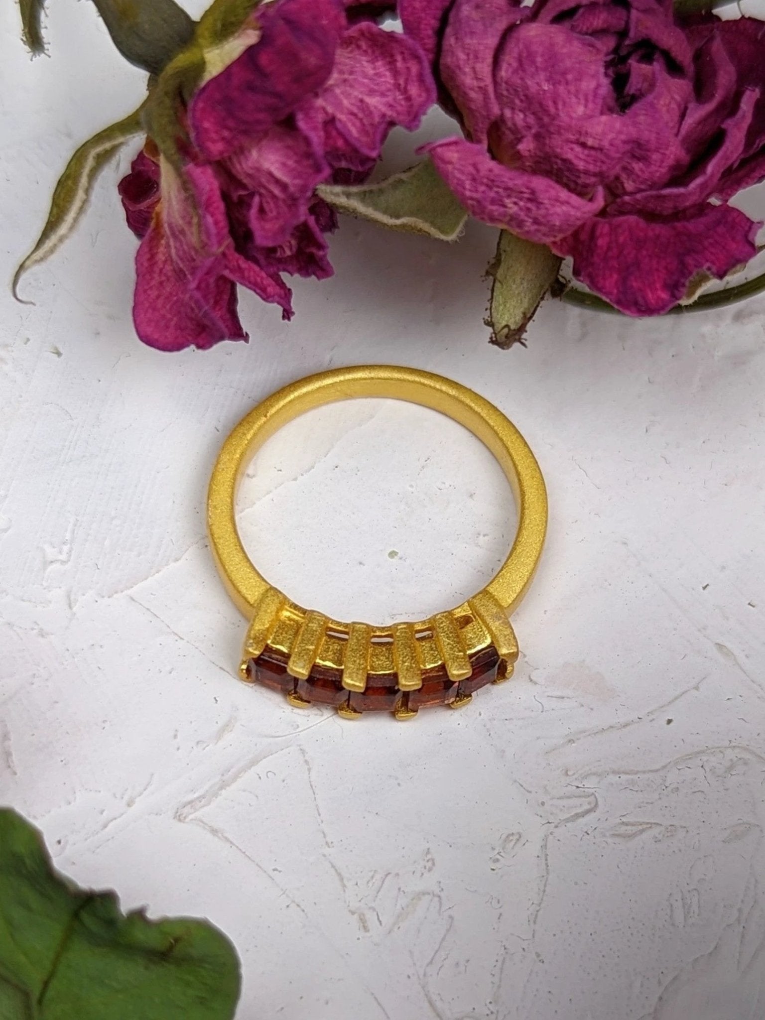Garnet Squares Gemstone Ring by Ash & Rose