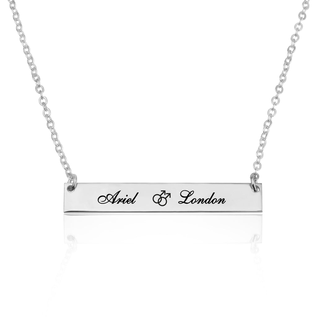 Gay Bar Necklace With Engraved Names La Vie Bien Gay Bar Necklace With Engraved Names