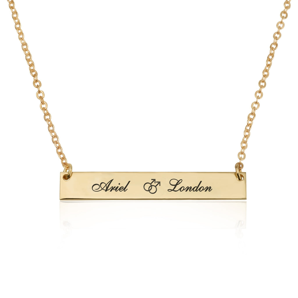 Gay Bar Necklace With Engraved Names La Vie Bien Gay Bar Necklace With Engraved Names