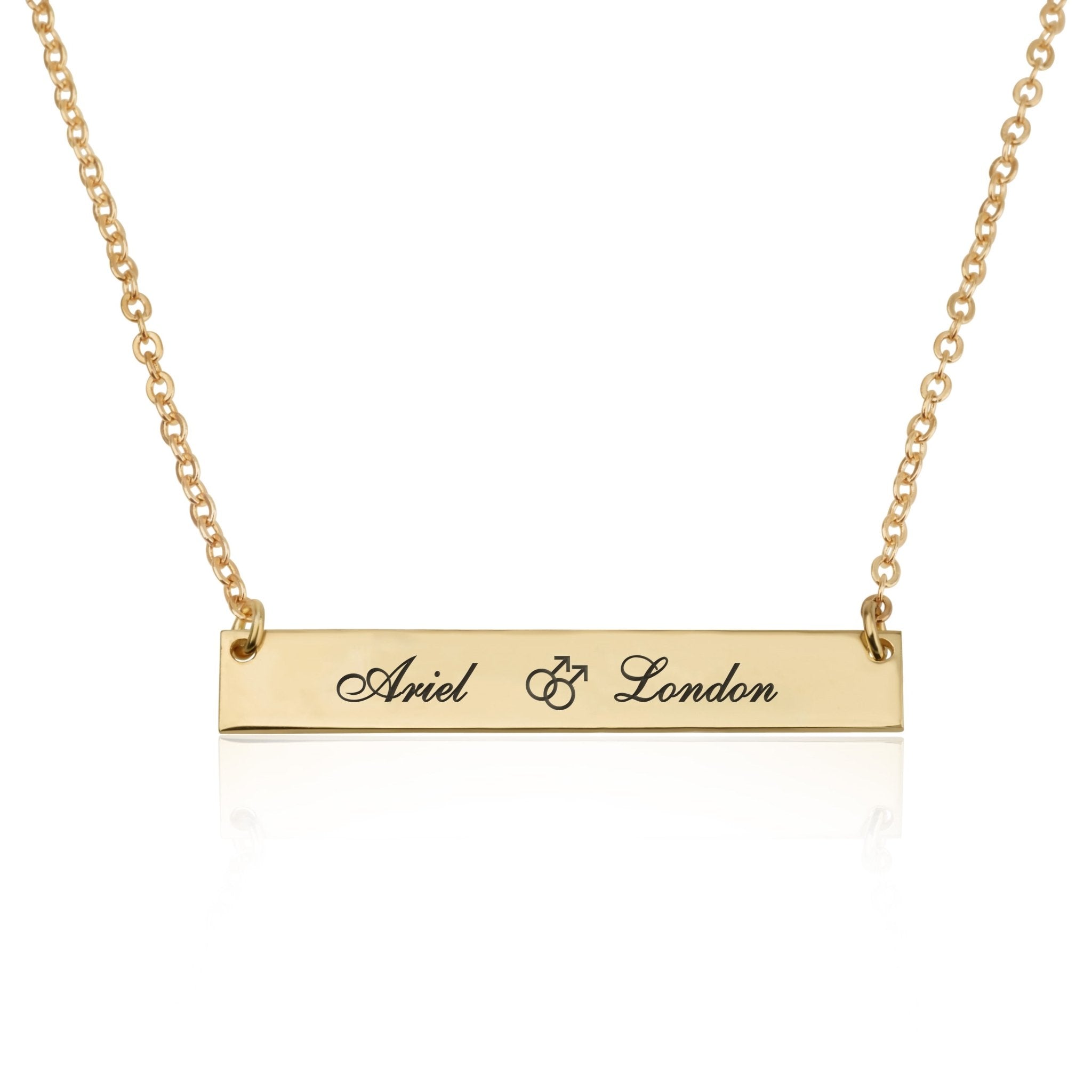 Gay Bar Necklace With Engraved Names La Vie Bien Gay Bar Necklace With Engraved Names