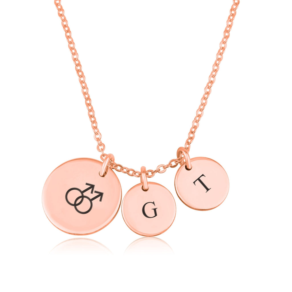 Gay Pride Necklace With Initials La Vie Bien Gay Pride Necklace With Initials
