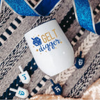 Gelt Digger Chanukah Wine Tumbler drinkware La Vie Bien Gelt Digger Chanukah Wine Tumbler
