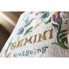Gemini Astrology Hand - Embroidered Pillow by Cat Studio Pillows La Vie Bien Gemini Astrology Hand - Embroidered Pillow by Cat Studio
