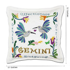 Gemini Astrology Hand - Embroidered Pillow by Cat Studio Pillows La Vie Bien Gemini Astrology Hand - Embroidered Pillow by Cat Studio