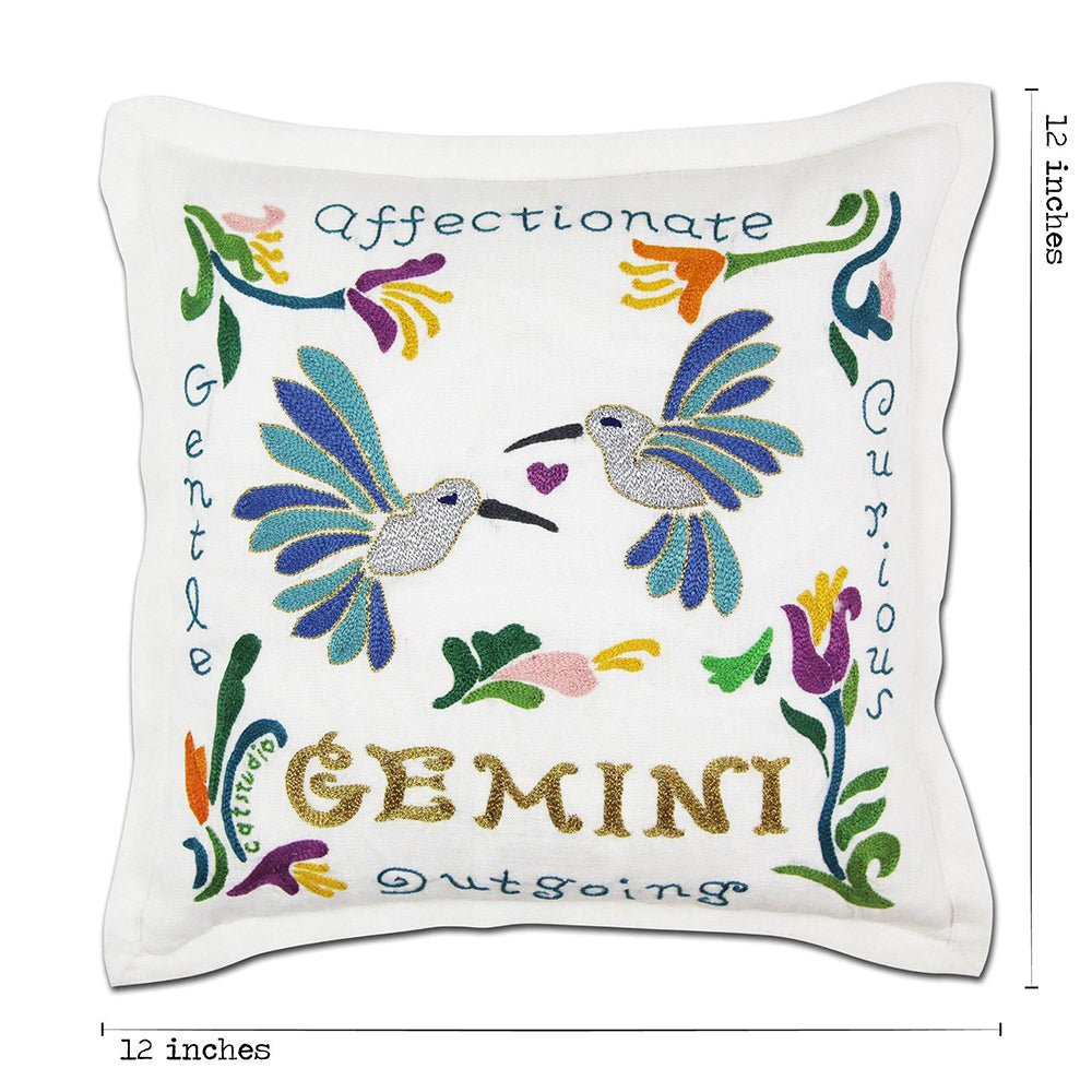 Gemini Astrology Hand - Embroidered Pillow by Cat Studio Pillows La Vie Bien Gemini Astrology Hand - Embroidered Pillow by Cat Studio