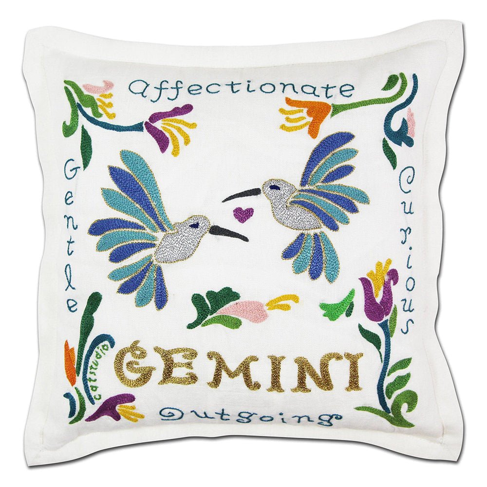 Gemini Astrology Hand - Embroidered Pillow by Cat Studio Pillows La Vie Bien Gemini Astrology Hand - Embroidered Pillow by Cat Studio