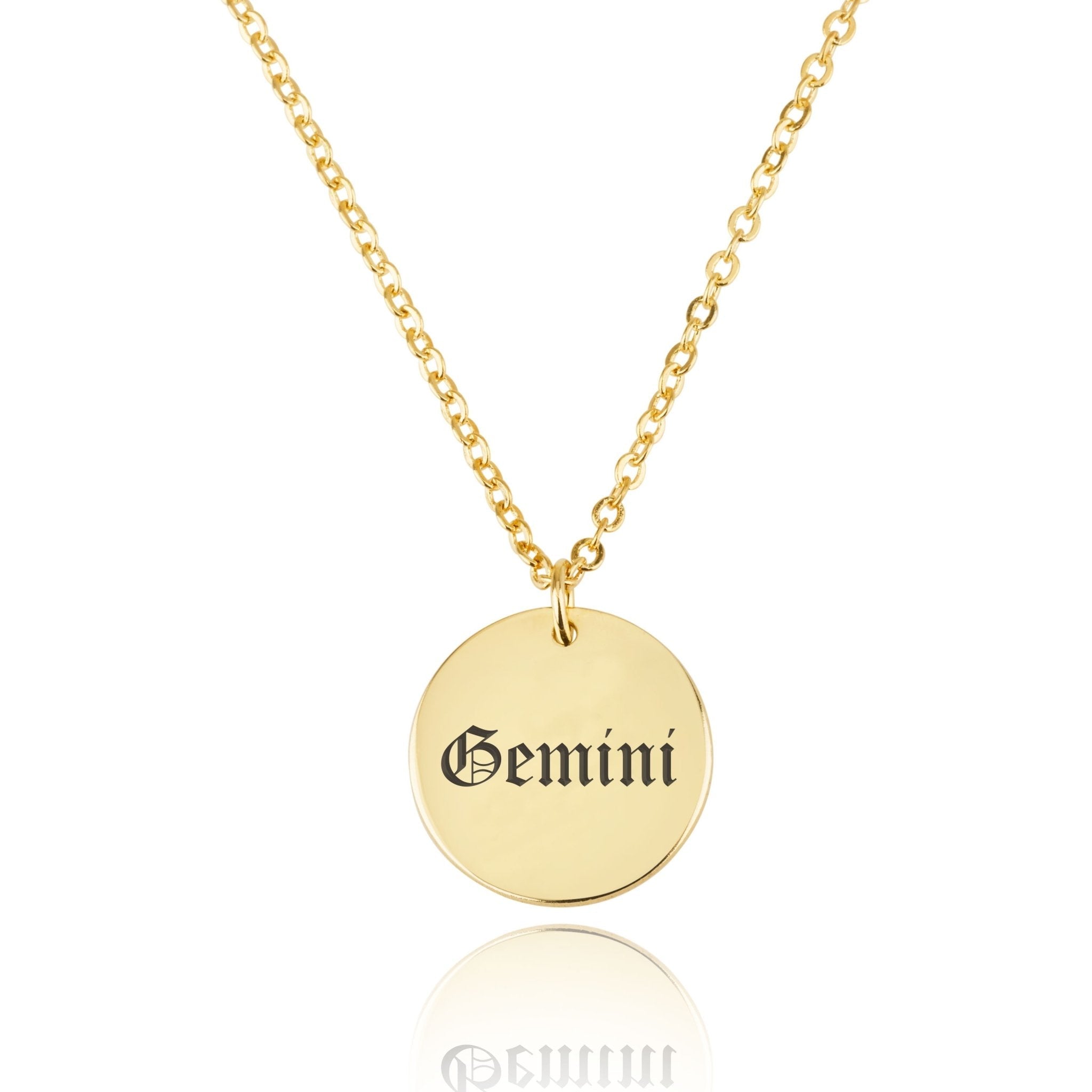 Gemini Script Disk Necklace La Vie Bien Gemini Script Disk Necklace