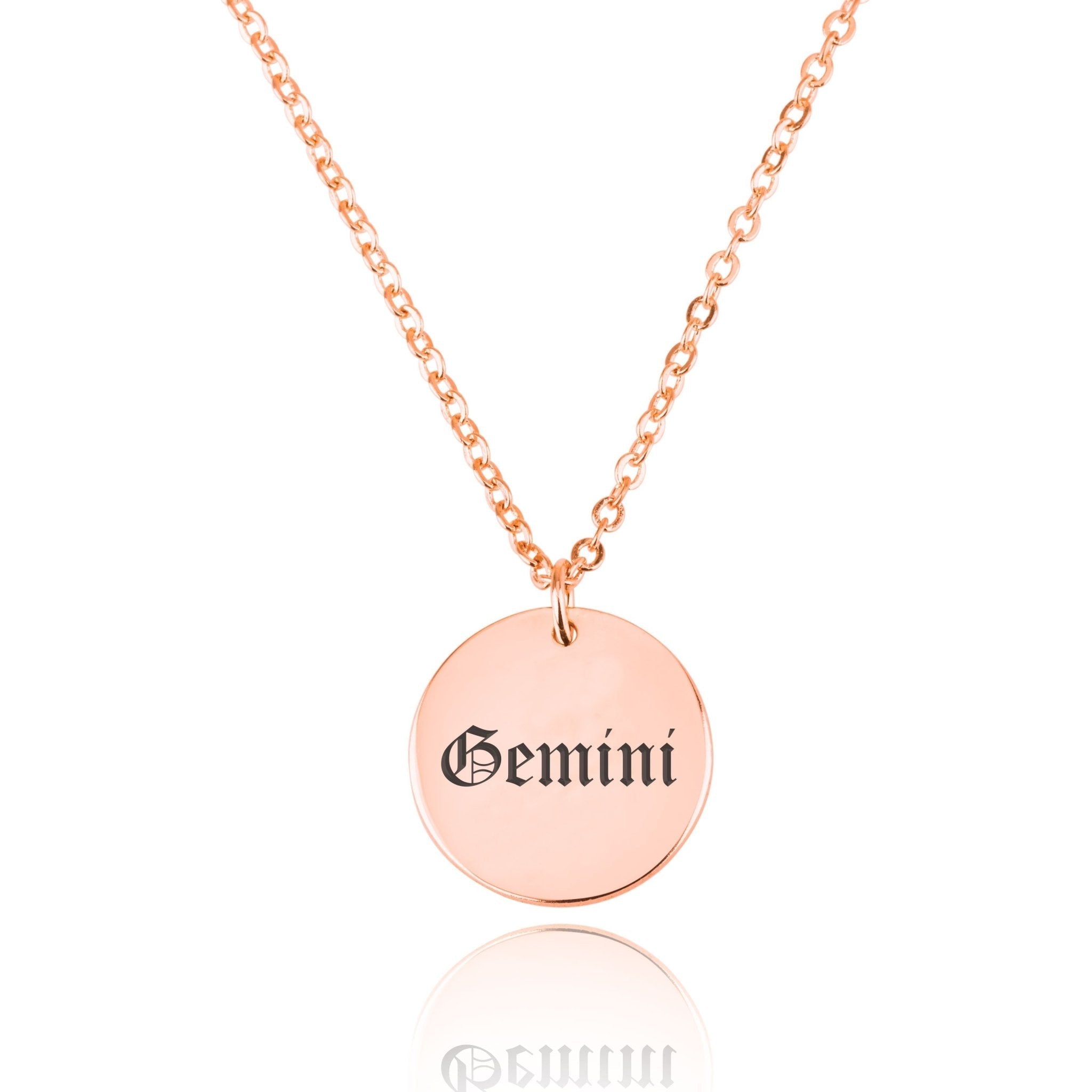 Gemini Script Disk Necklace La Vie Bien Gemini Script Disk Necklace