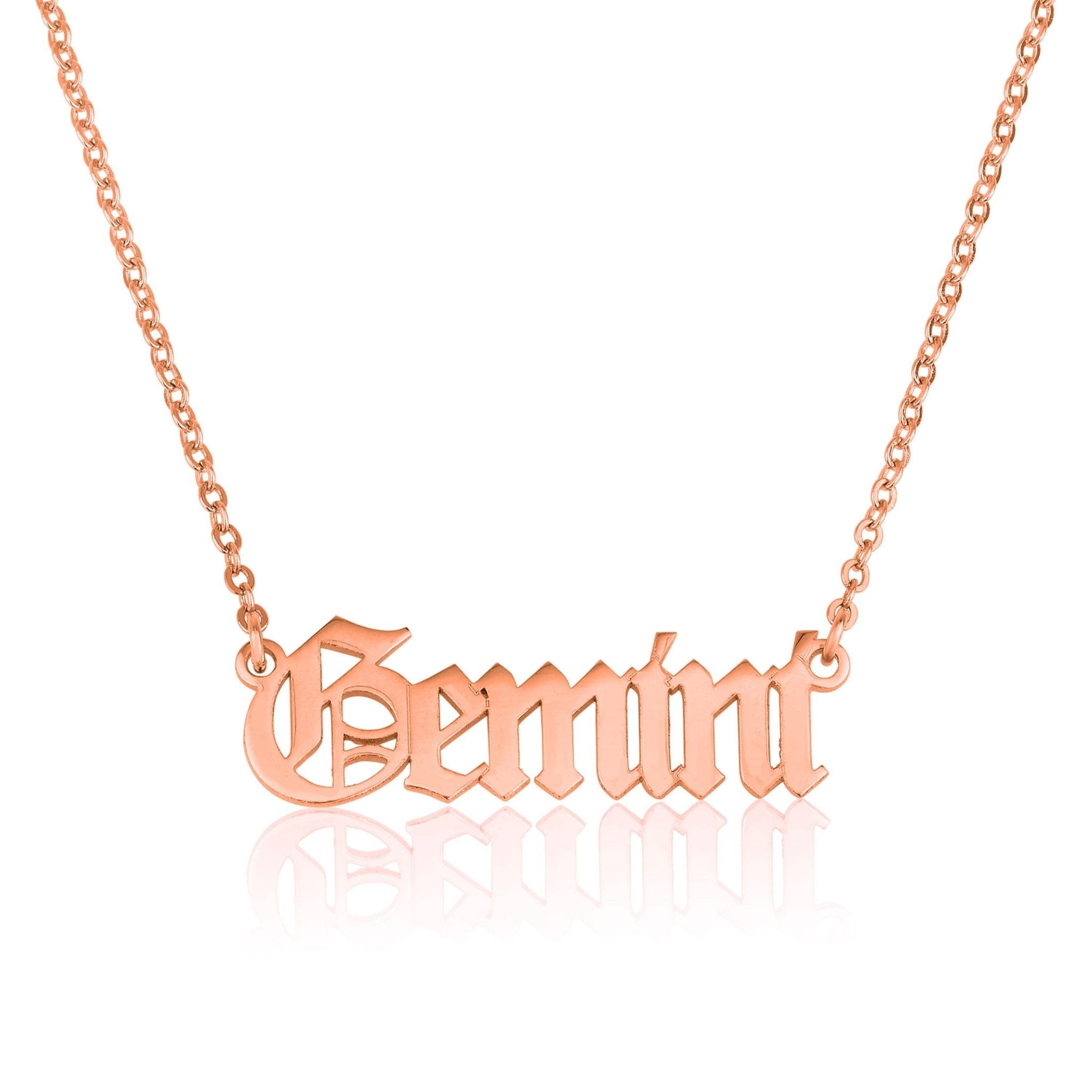 Gemini Script Necklace La Vie Bien Gemini Script Necklace